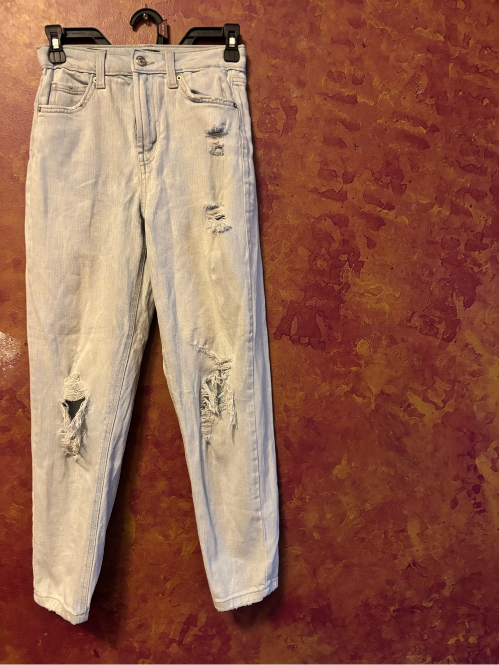 Wild Fable Light Wash Distressed Jeans High-Rise Mom Jeans